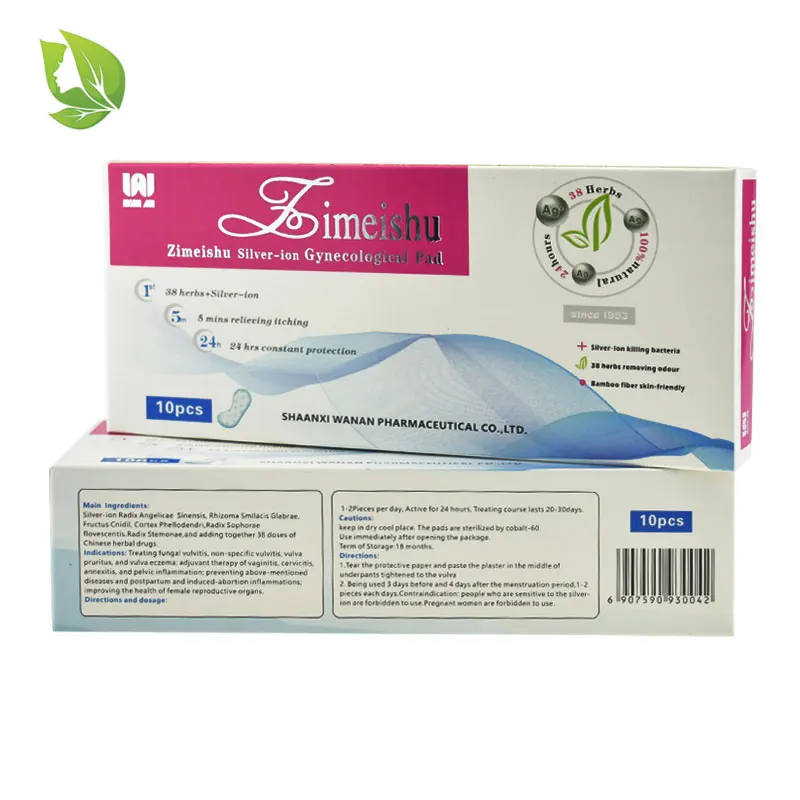 30 Pcs zimeishu silver-ion gynecological cure care pad womens medicated pads sanitary pads female feminine hygiene yoni pearls