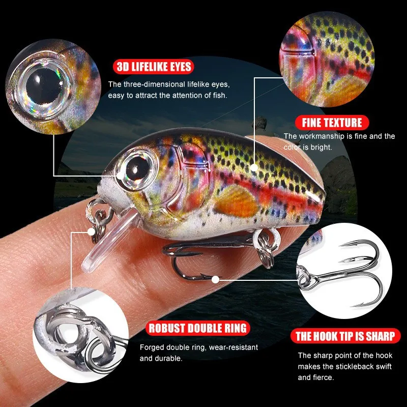 5 قطعة/المجموعة البسيطة Crankbait كيت الاصطناعي Wobblers الطعم الثابت باس سمك السلمون المرقط الصيد إغراء معالجة Pesca Peche Truite 1.5 جرام 3 سنتيمتر كرانكبيت