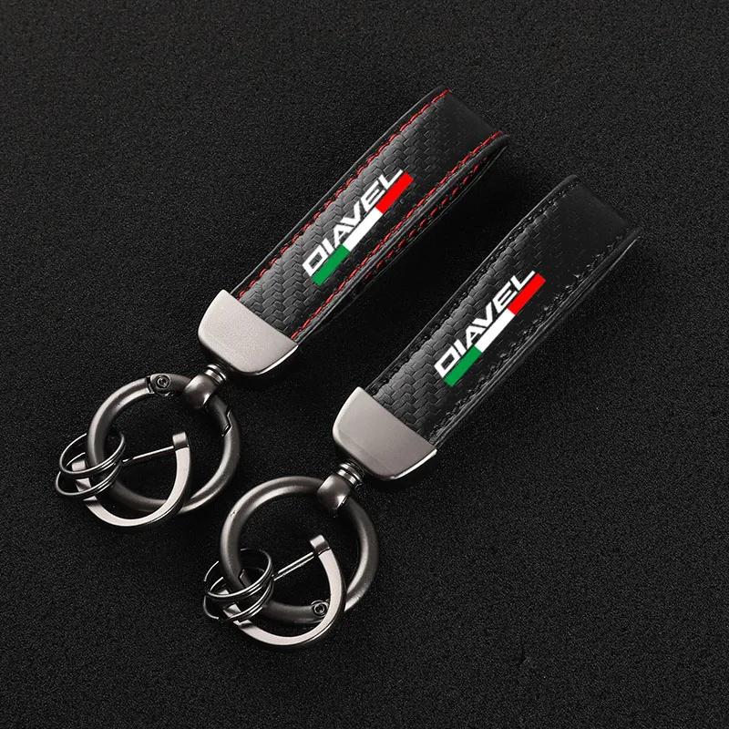 High-Grade Carbon Fiber Motorcycle Keychain Holder Keyring for Ducati X Diavel S 1260 Accessories