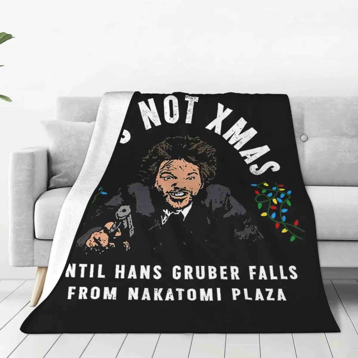 It's Not Christmas Until Hans Gruber Falls Shirt Blankets Soft Warm Flannel Throw Blanket Bedspread for Bed Travel Home Couch