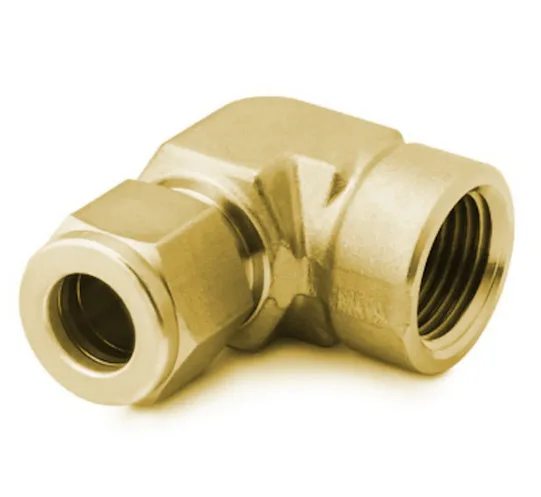 B-400-8-6 Brass 1/4in Tube Fitting 3/8 in Internal Thread NPT Elbow