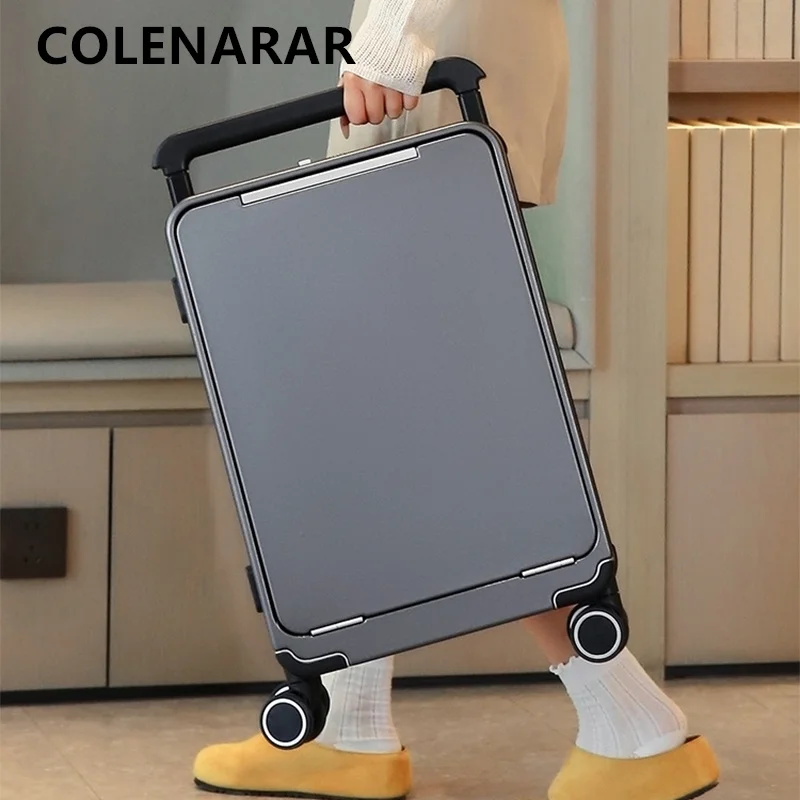 COLENARA-maleta para hombre, caja de embarque con apertura frontal, cubierta de carrito para ordenador portátil de 20 "24" 26 pulgadas, equipaje de viaje de gran capacidad para mujer