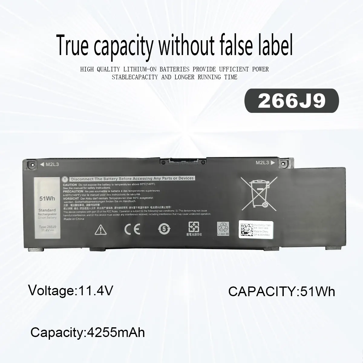 266J9 Laptop Battery For Dell G3 15 3590 3500 G5 15 5500 5505 Inspiron 14 5490