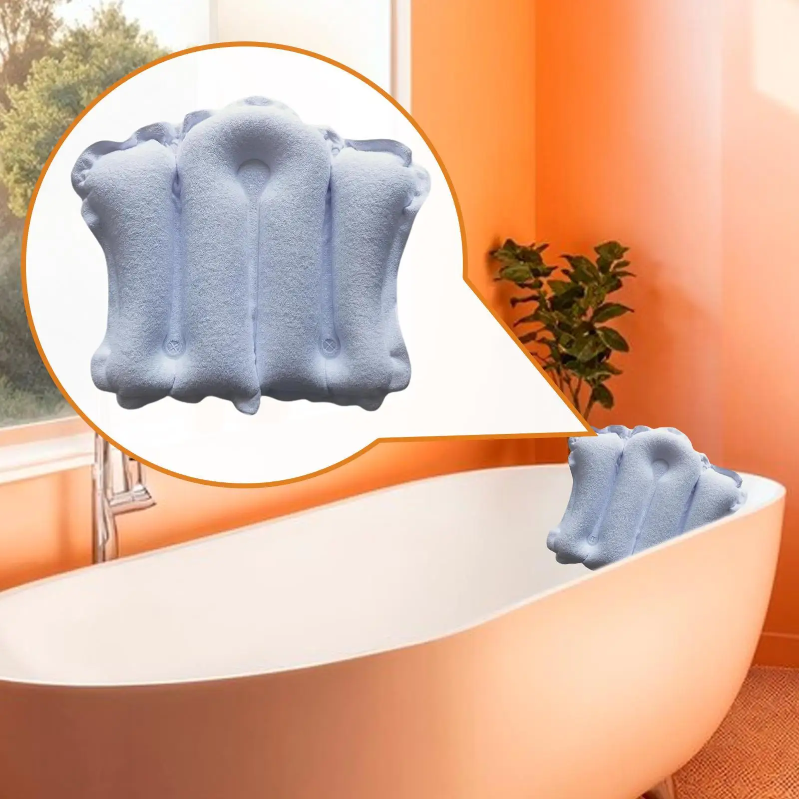 Almohada de baño inflable, almohada antideslizante para bañera, almohada de soporte para bañera, reposacabezas para bañera de SPA, hogar, piscina, ayuda para el cuello y los hombros