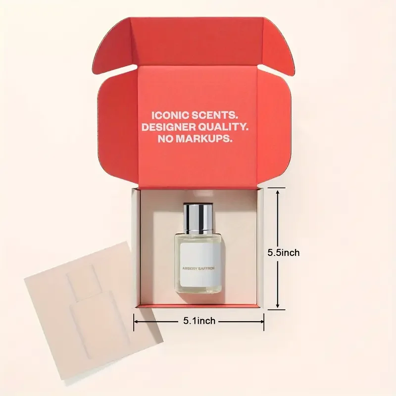 

Ambery Saffron Eau de Parfum: Minimalist Clear Bottle, Warm Spicy Scent for Unisex