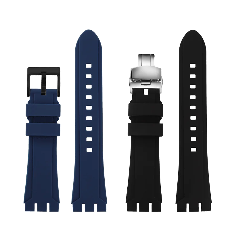 Silicone Strap Replacement Swatch YVS420 YVS454 YVS423 419 413 406 400 420 Rubber Watch Strap Accessory Men Watchband 19mm 21mm