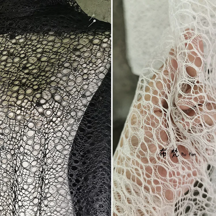 Original Designer Fabrics High-grade Mesh Openwork See-through Polka Dot Fabric Polka Dot Textured Lace