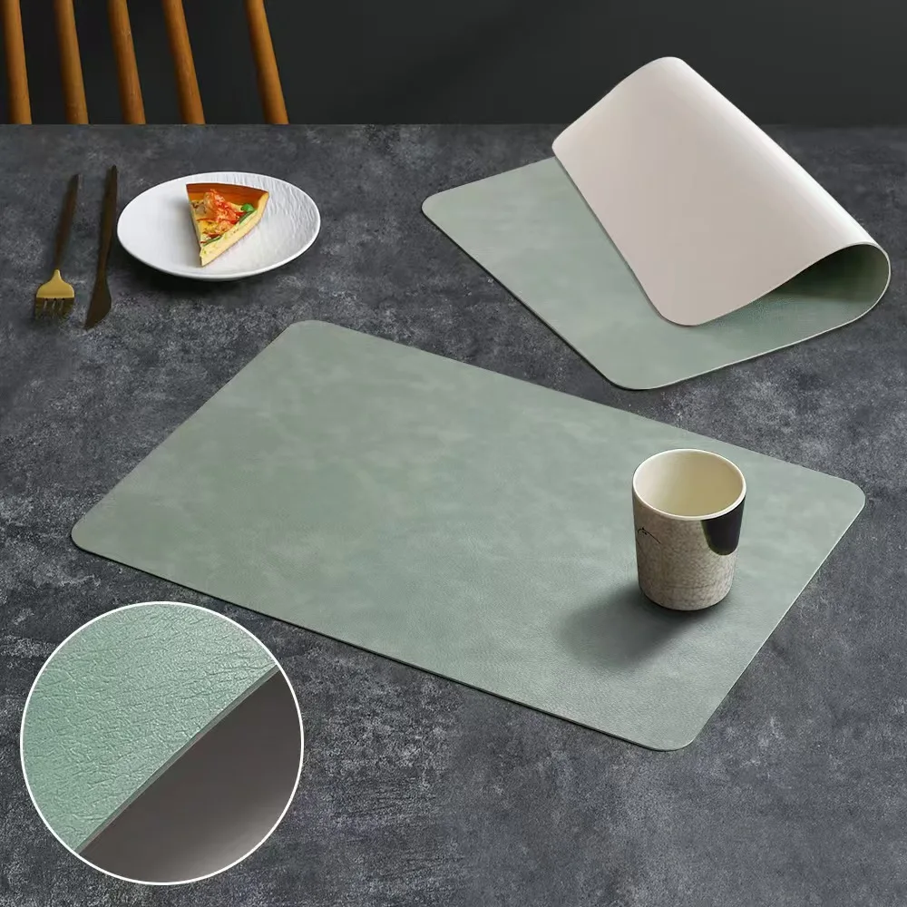Vierkante Imitatie Kunstleer Keuken Eettafel Isolatie Placemat, Restaurant Decoratie Isolatie Tafelmat 1/4/6pcs