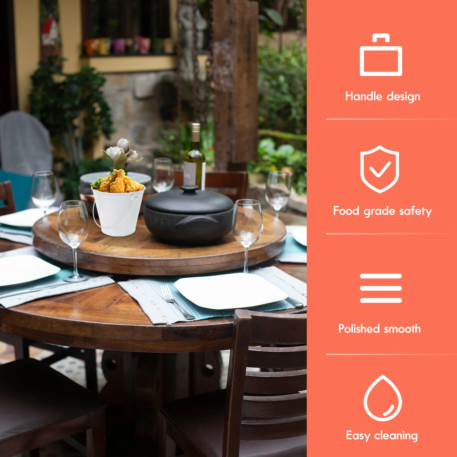 

1Pcs Snack Bucket Thick Iron Ice Cooler Party Beer Wine Chiller Bar Ice Cube Container Portable Holder