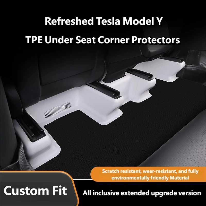 

5PCS For Tesla ModelY Juniper TPE Under Seat Corner Guard Seat Slide Rails Protector Cover Anti-Kick Decor Accessories