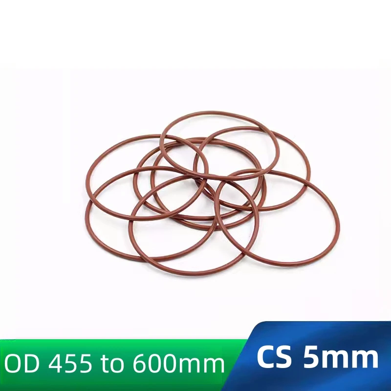 

Custom FKM O-rings CS 5mm Fluoroelastomer Gasket Chemicals Oils High-temperature Corrosion Resistance Brown