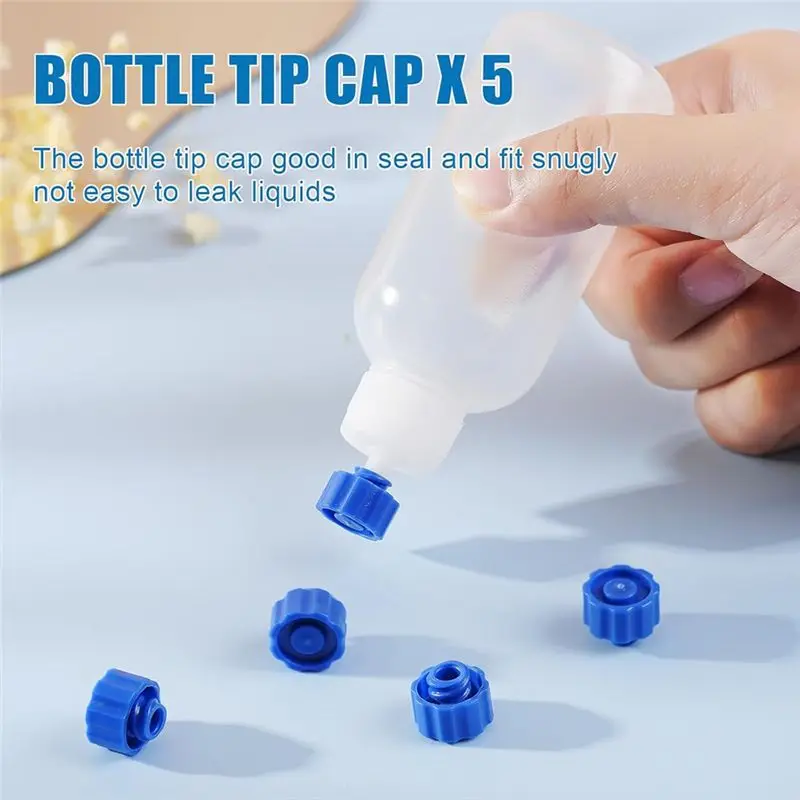 A01E-Glue Precision Tip Applicator Bottle, Needle Tip Squeeze Bottle, 14Ga 16Ga 18Ga 20Ga 25Ga Storage Cap