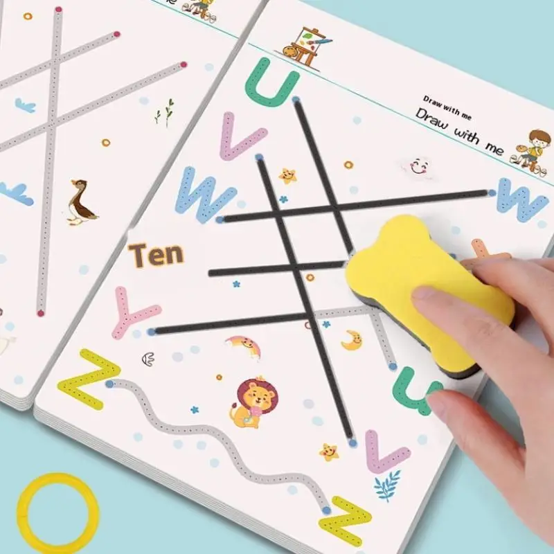 Stylo éducatif pour bébé en bas âge, 32 Pages, contrôle du traçage, cahier d'exercices de formation, écriture, dessin, jouets d'apprentissage précoce, 1 pièce