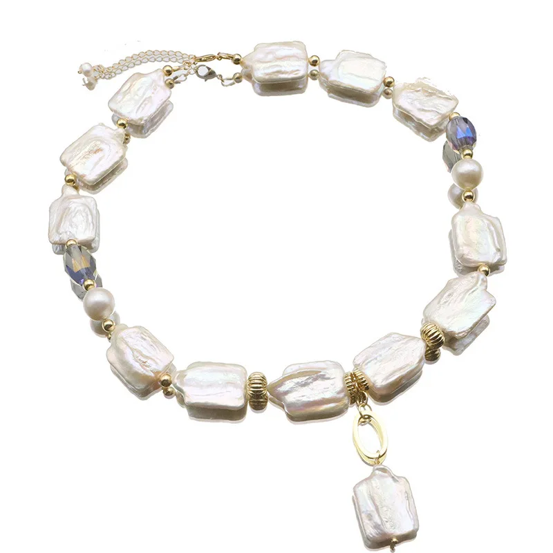 Natural Pearl Sweater Chain Baroque Non-Fading Necklace Women High-End Jewelry