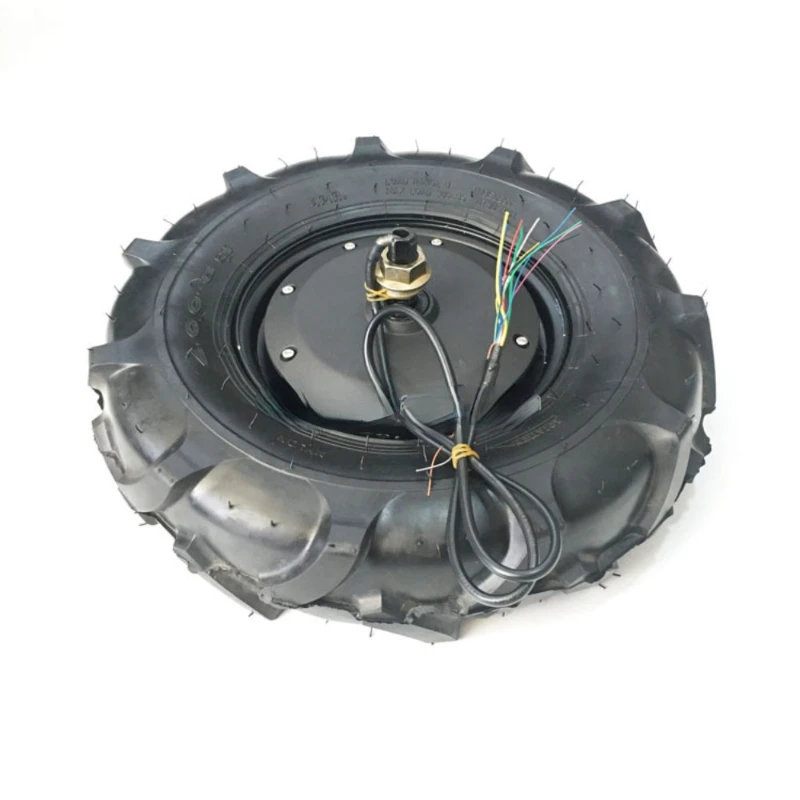 max load 250kg 1200w brushless dc 16 inch tractor road tire single shaft servo robot hub motor