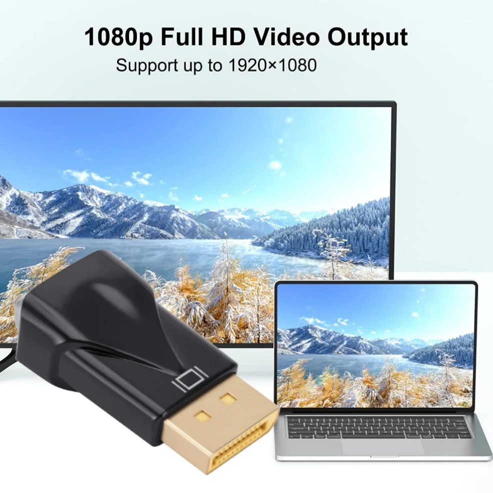 1080P DP to VGA Converter Adapter DisplayPort Display Port Male to VGA Female Converter  for PC Projector DVD TV Laptop Monitor