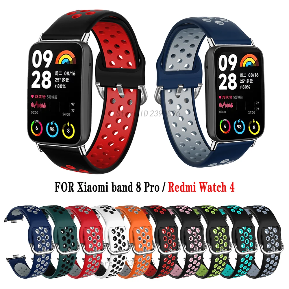 For Xiaomi Mi band 8 Pro Smart Watch Silicone Strap Bracelet For Redmi watch 4 Sport Strap miband 8 Watchband Accessories correa