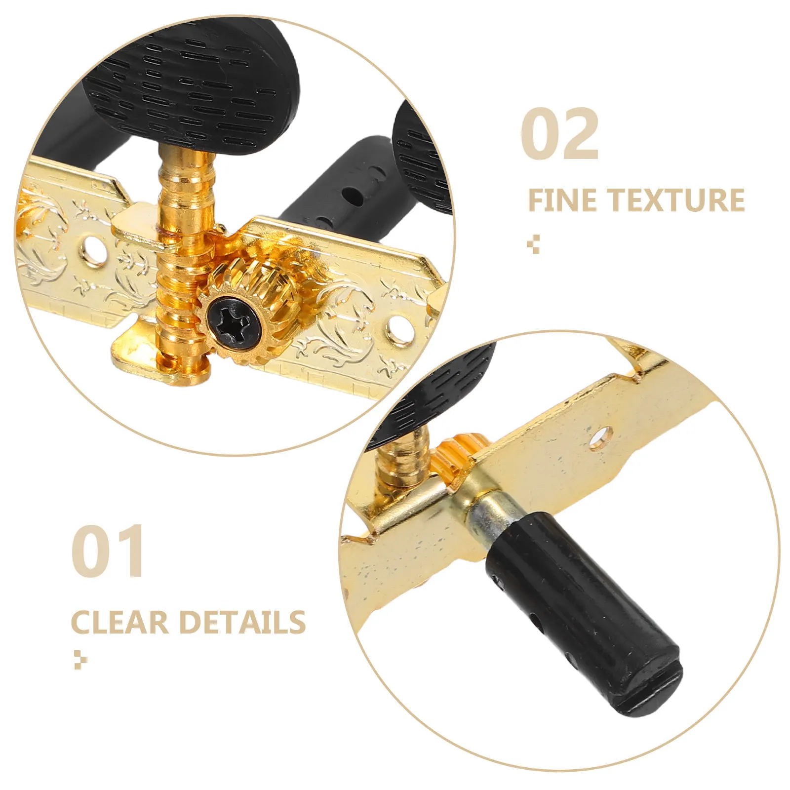 2Pcs Guitar String Pegs Open Style for Acoustic Ukulele Classical Bass Iron Precision Engineering Lightweight Compact Tuning