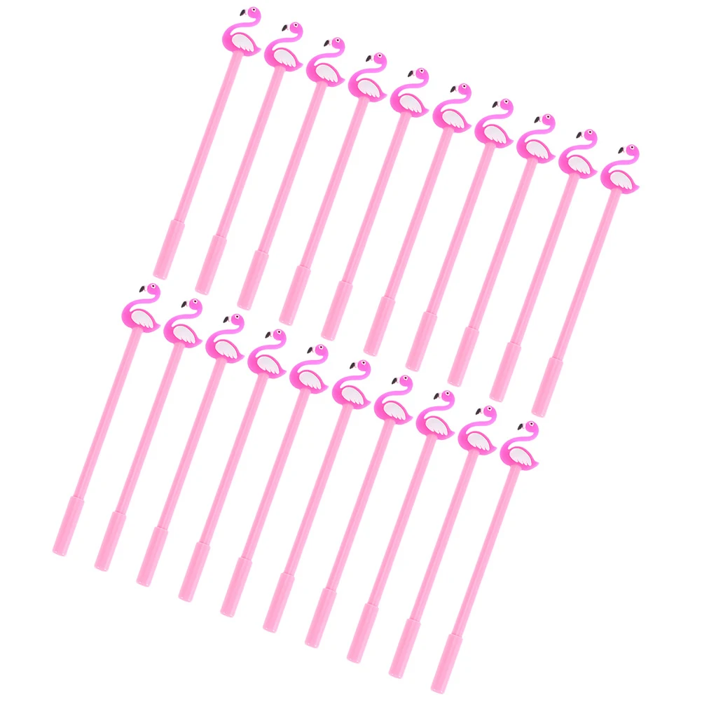 

20pcs Flamingo Gel Pens Cute Kids Writing Fine Tip Signing Cartoon Stationery Use Refillable Student Gifts