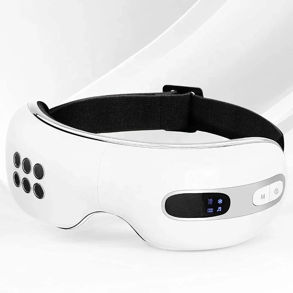 Air Pressure Vibration Digital Hot Cold Smart Eye Massager With Heat Compress Visible Eye Care Mask With Music Cooling