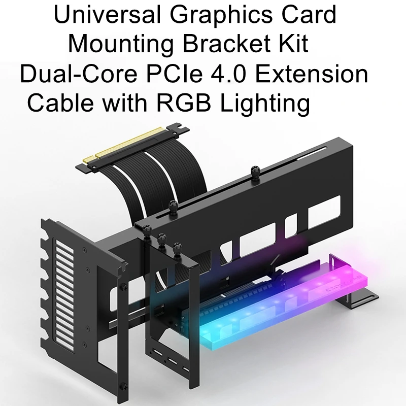 EZDIY-FAB GPU steering bracket PCI-E4.0 extension cable graphics card vertical 90 degree installation