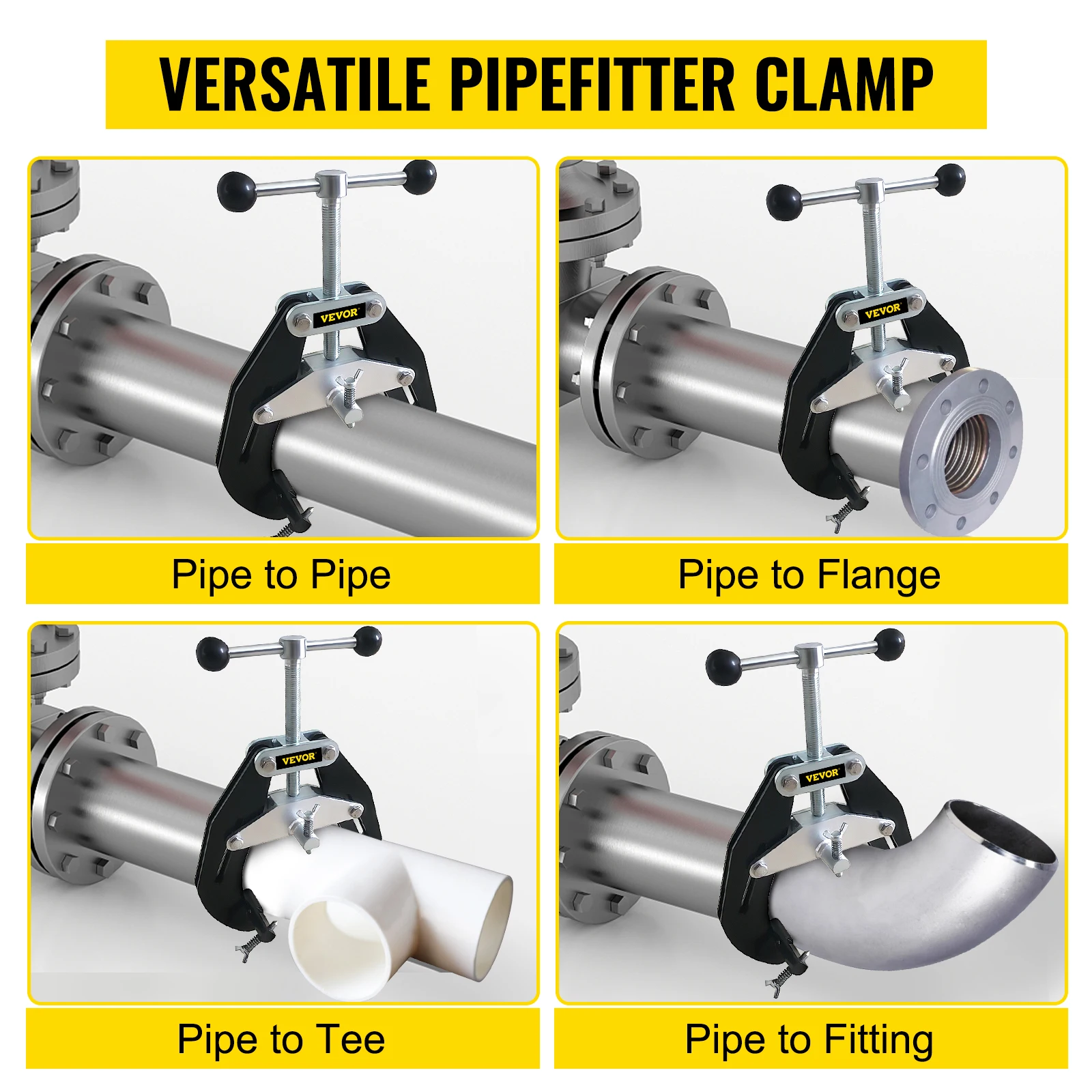 

Зажим для стальных труб, 2-6 дюймов, 5-12 дюймов, регулируемый сварочный зажим, трубка для фланцевых фитингов, тройник, универсальные ультрафиолетовые зажимы