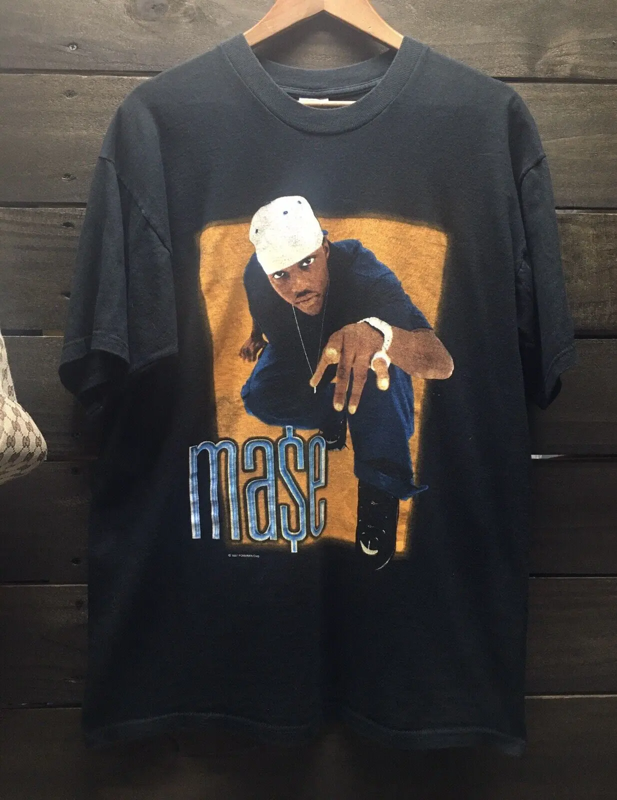 Rare Vtg MASE Harlem World 1997 Album Promo TShirt Sz XL Hip hop rap tee Bad Boy