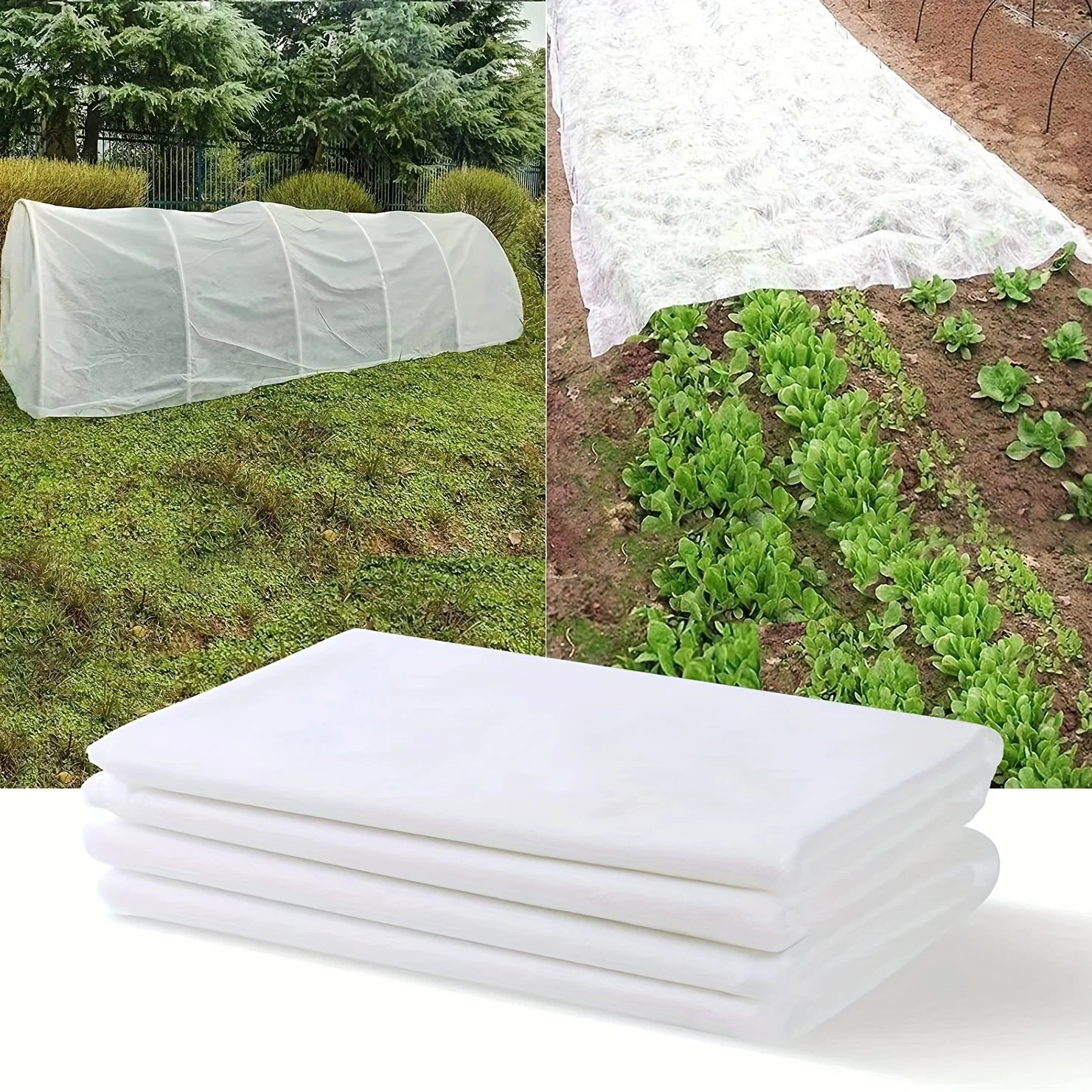 Verdickter Vliesstoff-Gartenmulch, 160 cm x 1000 cm, Pflanzenschutzabdeckung für Gemüse und Obstbäume, Frostschutz, Isolierung – Detail 2