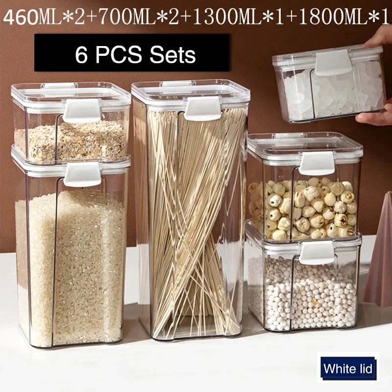 Food Storage Container Plastic Kitchen Refrigerator Noodle Box Multigrain Storage Tank Transparent Sealed Cans 3 pcs-11 pcs sets