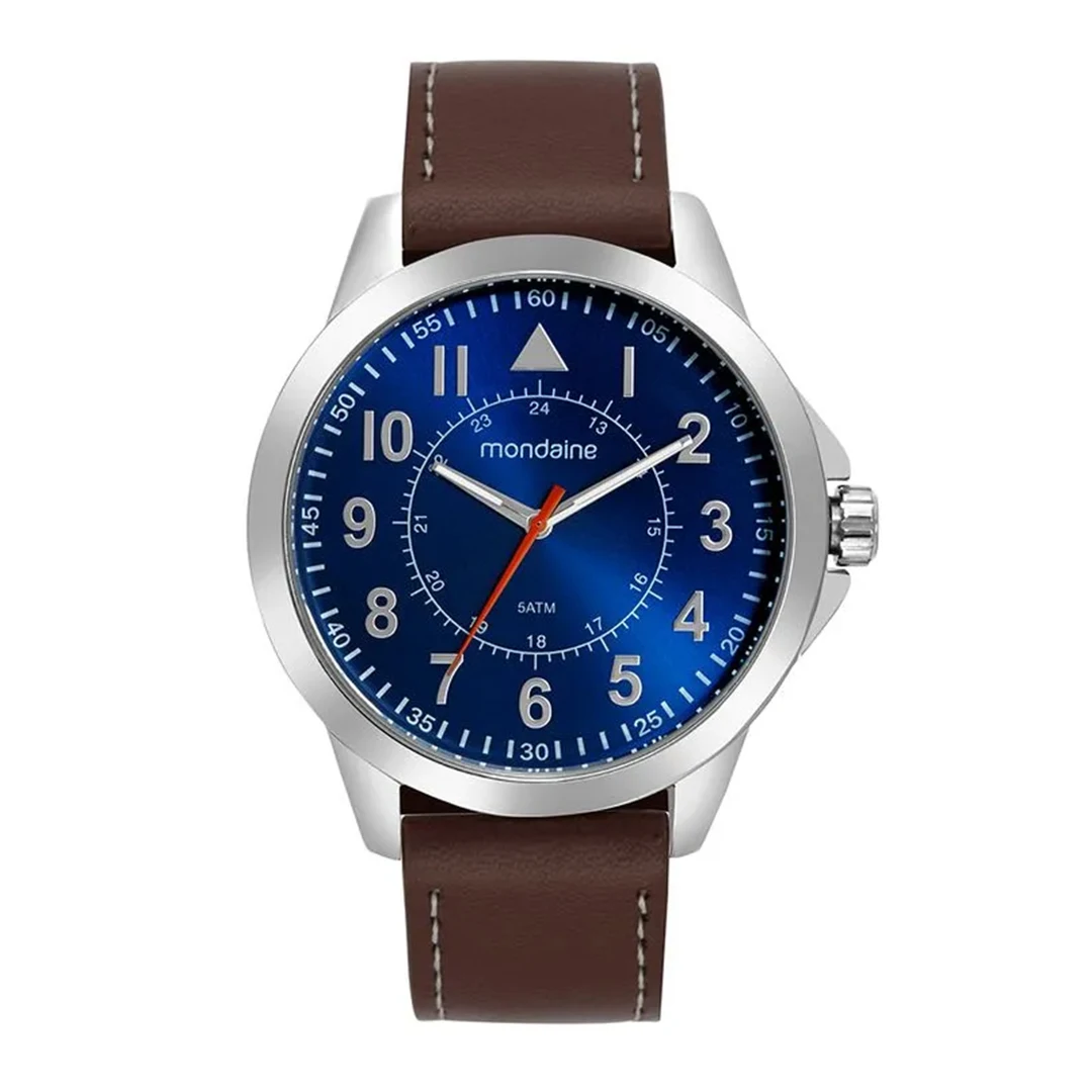 Relógio Mondaine Masculino Casual Prata  Azul 99744G0MVNH1