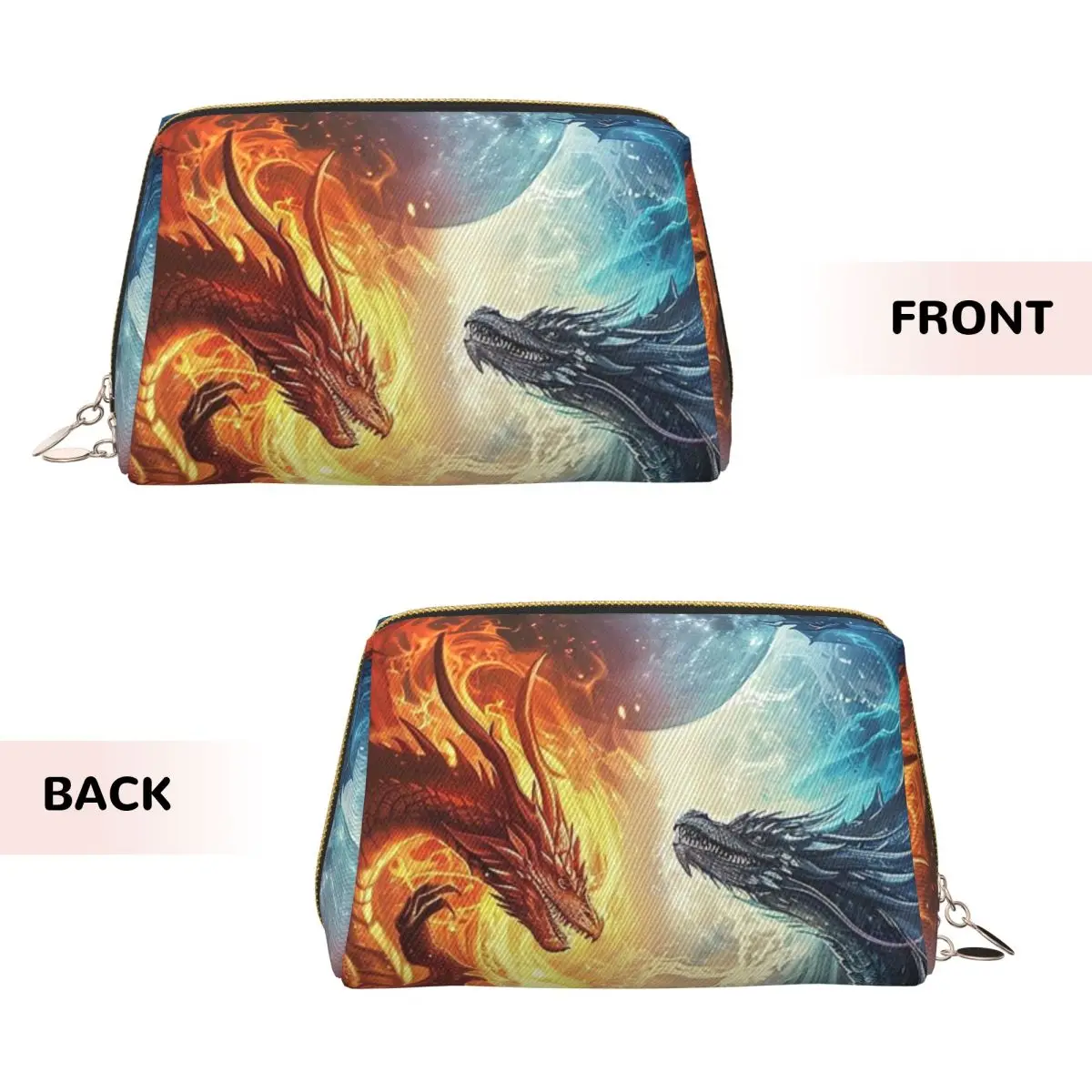Red Fire Dragon Women Cosmetic Bag Travel Makeup Organizer Pouch Toiletry Storage Dopp Kit Box