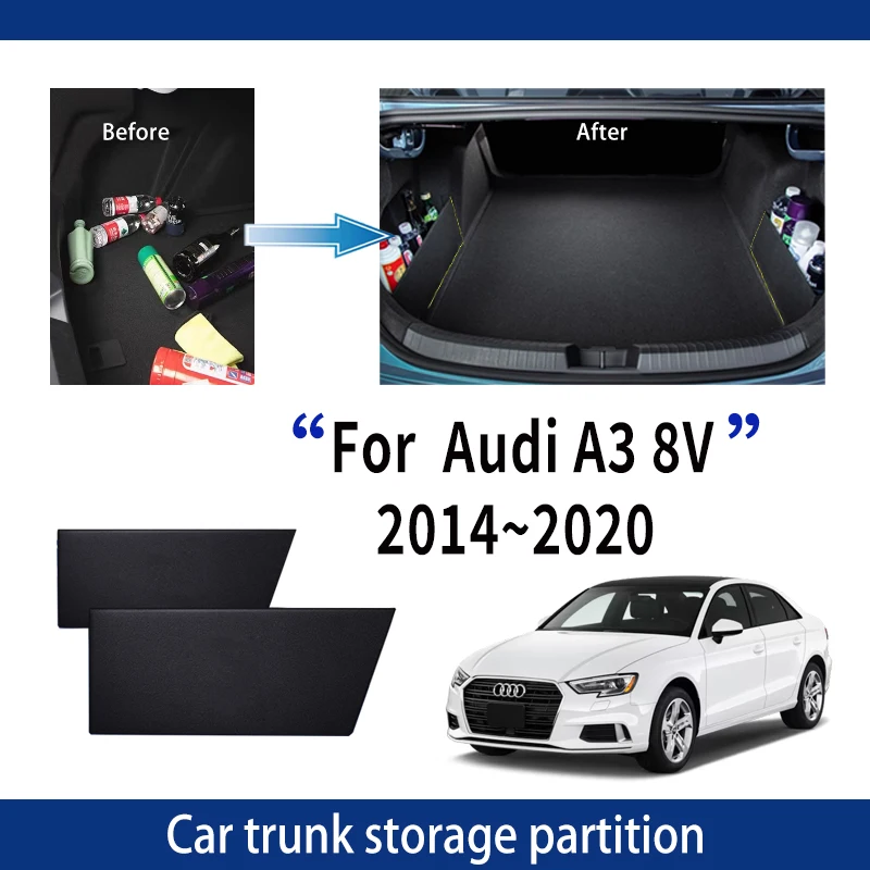 

For Audi A3 8V 2014~2020 2015 2016 Car Thickening Trunk Storage Partition Multifunction Storage Box Auto Interior Accessories