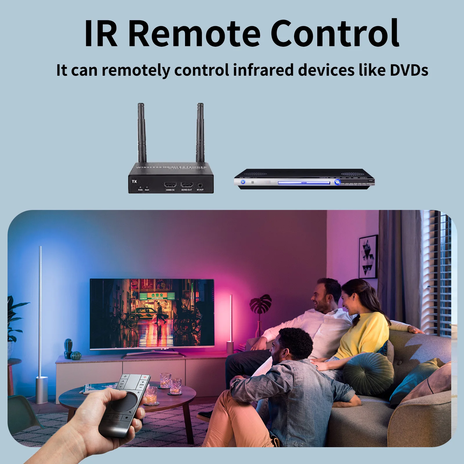 4K@30Hz Wireless HDMI Transmitter and Receiver, 200m(656ft) HDMI Extender with Local Loop Out, 2.4/5.8GHz for Streaming Video - Image 6