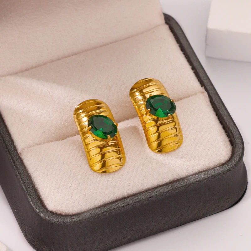 Classic Suqare Stainless Steel Women's Earrings Design 18K Gold-Plated Holiday Jewelry Gift Earring Free Shipping