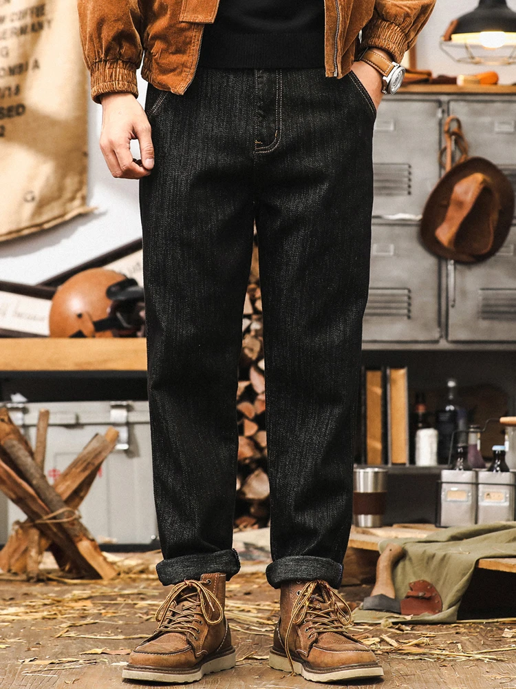 

Мужские джинсы из нелиняющего американского денима с активным окрашиванием, осенняя коллекция 2025, новые, свободные, модные, повседневные, длинные брюки