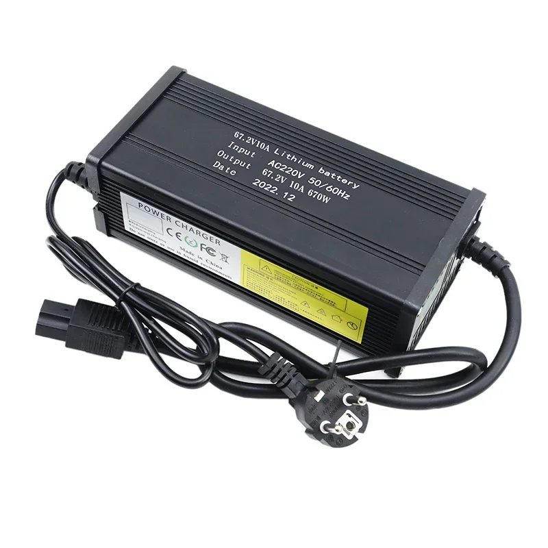 54.6V 67.2V 84V 10A Lithium Battery Charger Aluminum Shell For 13S 16S 20S 48V 60V 72V 10A High Power Li-ion Cells Fast Charging