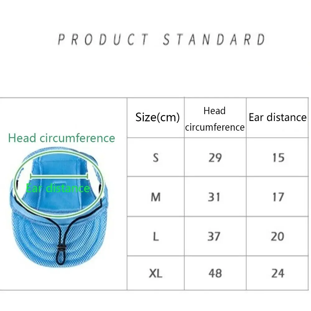 Sonnenhaube, einfarbig, für Haustiere, Baseballmütze mit Ohrlöchern, atmungsaktive Hundekappe, verstellbarer Sonnenschutz, Hunde-Sonnenhut, Sport