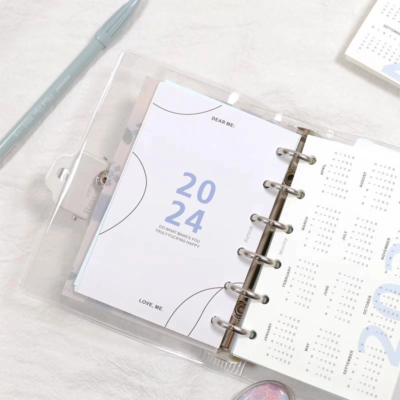 6 anelli divisori per Notebook 2024 calendario raccoglitore pagina indice A5 A6 A7 divisore indice a fogli mobili Journal Planner segnalibri ufficio