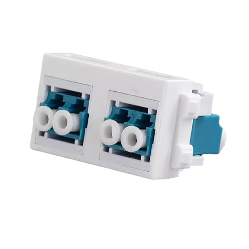 2 Ports Duplex LC-LC Optical Fiber Keystone Dual LC Female Coupler Adapter Jack Slot Module 23x36mm For Network Cable