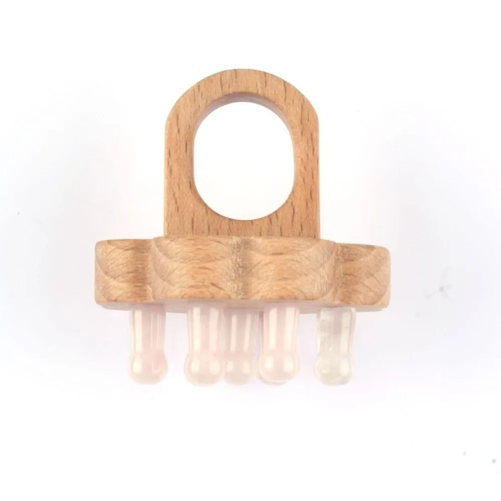 Portable Crystal Stone Scalp Massager Tool Handmade Wood Handle Acupressure Massage Comb Massage Comb for Relieving Fatigue