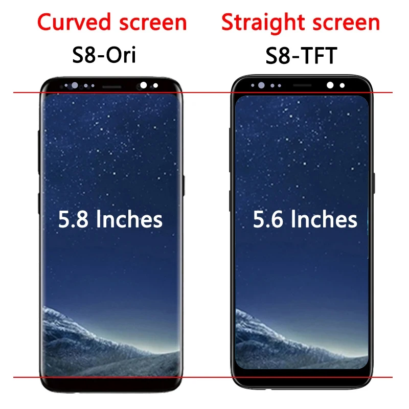 Wysokiej jakości S8 wyświetlacz z ramką do SAMSUNG S8 G950F G950FD G9500 G950U wyświetlacz LCD wymiana digitizera z ekranem dotykowym