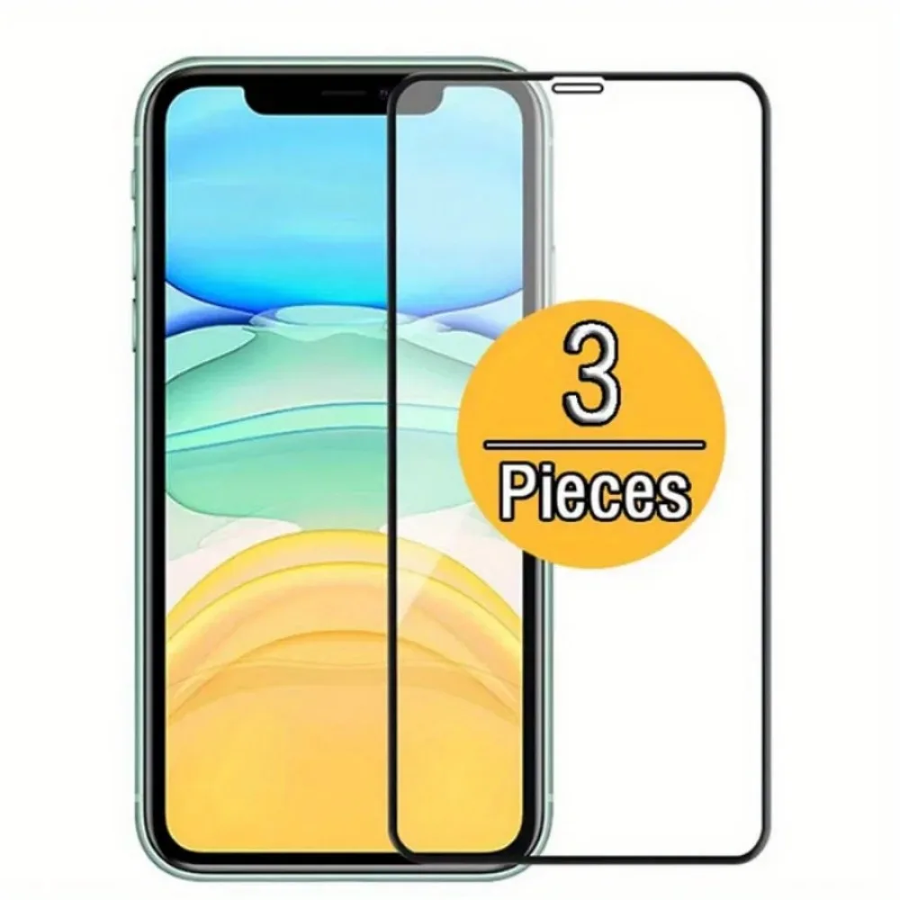 3Pcs 9H Hardness Full Cover Screen Protector Film Glass For IPhone 14 13 12 11 Pro Max Screen Protector For IPhone XR XS Max