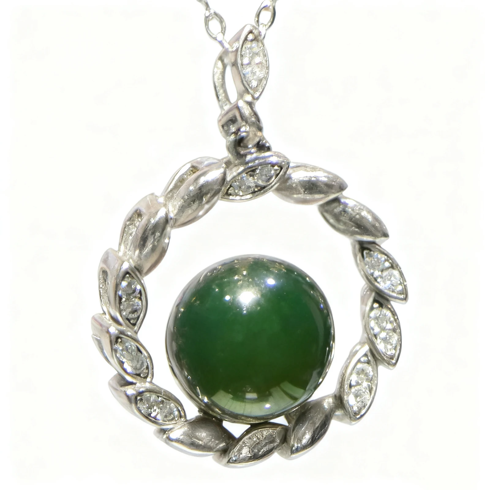 

Кулон из натурального мексиканского синего янтаря, 8 мм, однотонное серебро, цветочная гирлянда, венок, дизайн, изысканные женские ювелирные изделия, подарок