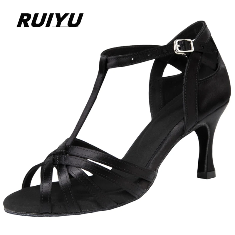 Nieuwe Latin Dansschoenen Vrouwen Salsa Tango Ballroom Party Dans Schoenen Hoge Hakken Black Skin Tone Zomer Sandalen Vrouwen 'S Schoenen