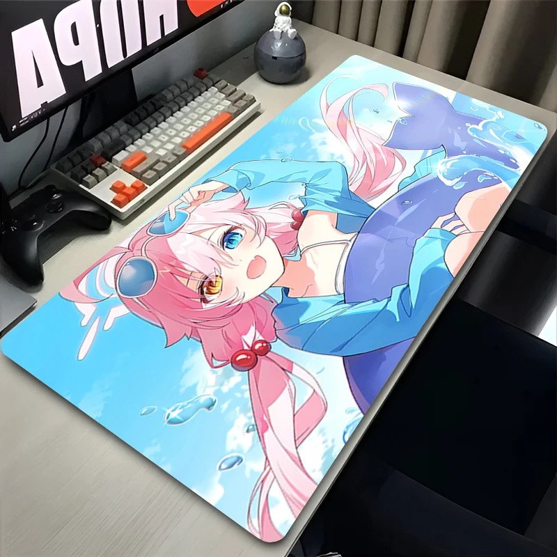 Kawaii Mouse Pad Gaming High-quality Computer Desk Mat Blue Archive Takanashi Hoshino Cute Keyboard Pad Rubber Extended Mousepad