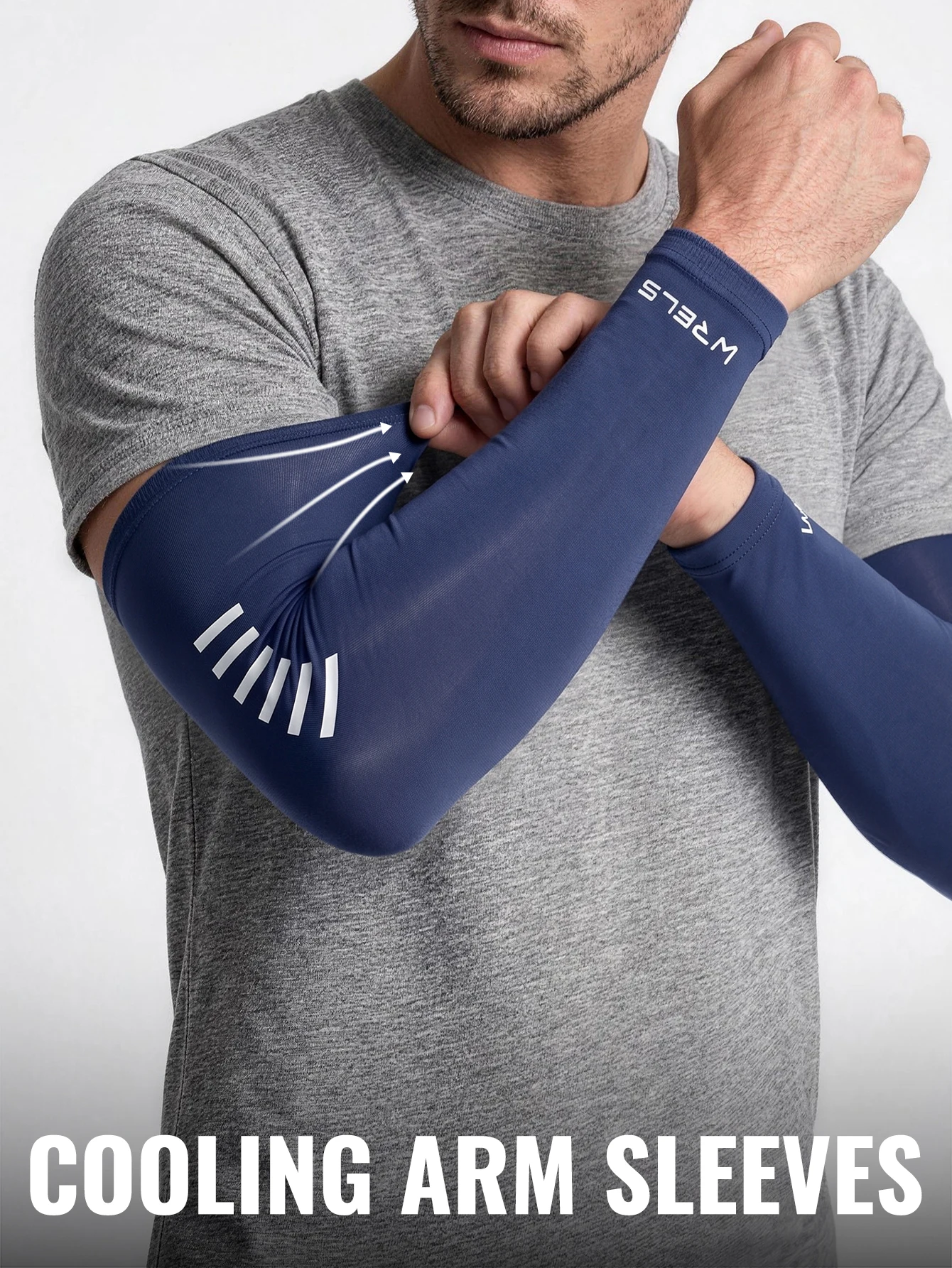 WRELS Fahrrad-Armstulpen, UV-Schutz, Sonnenschutz, zum Laufen, Fahren, Angeln, leichte Basketball-Armschützer, Sport-Armstulpen – Detail 3