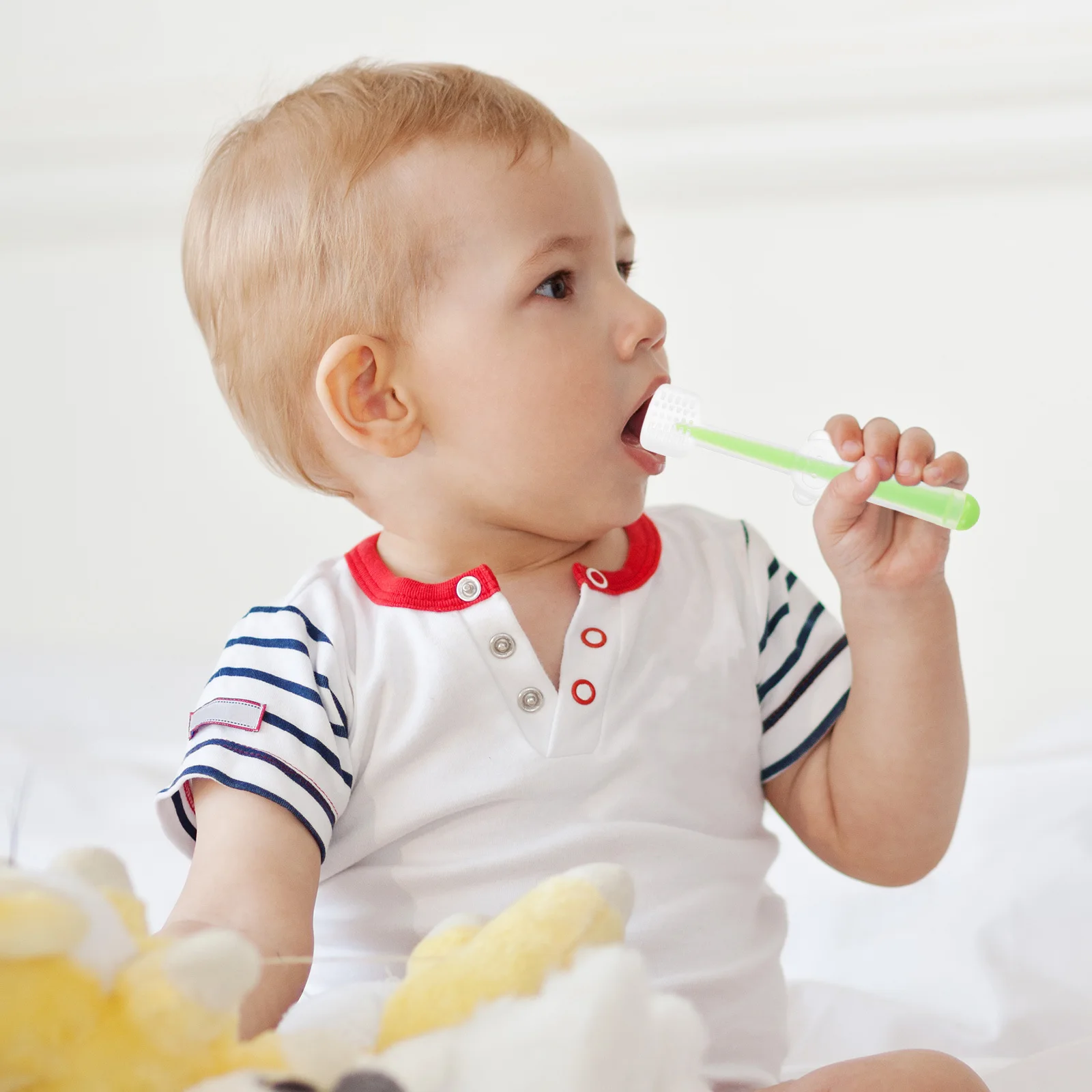 1 مجموعة الطفل العناية بالفم الوليد لينة فرشاة أسنان من السيليكون مجموعة الرضع اللثة فرشاة اللسان الأنظف لطيف تنظيف الاطفال فم كامل #5