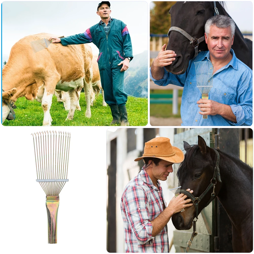 

Horse Hair Brush Brushes Massage Iron Shedding Tool Grooming Rake Bridegroom Remover