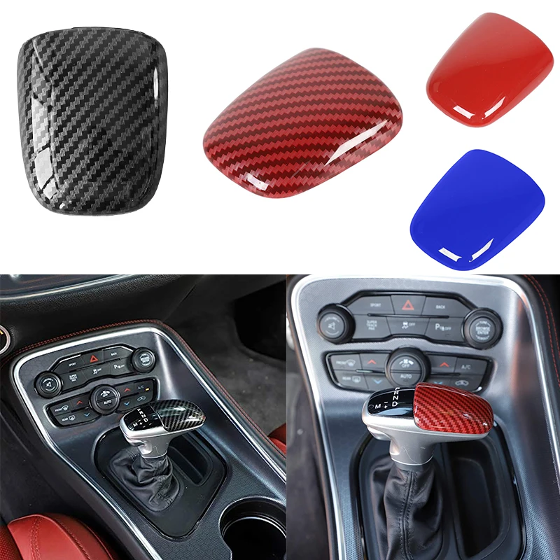 Gear Shift Knob Cover Trim ABS Interior Trim Cover for Dodge Challenger Charger 2015-2022 Accessories