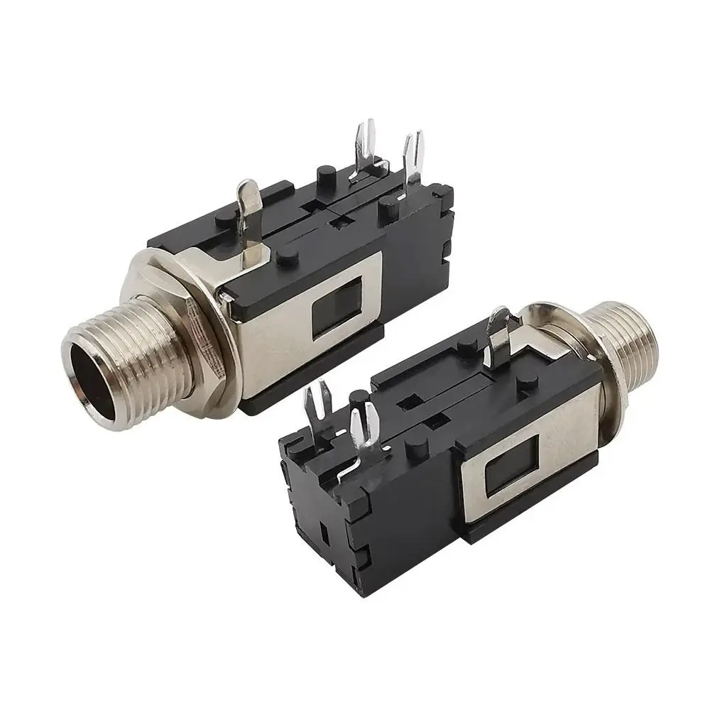 Earphone Jack Socket 6.35mm Headphone Socket Mono/Stereo 6.35 1/4 inch Female Jack Connector Guitar Audio Microphone Socket